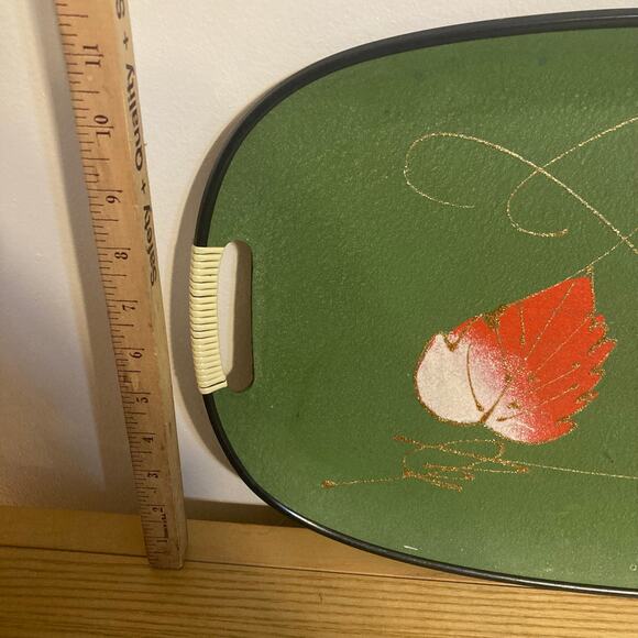 Vintage Autumn Motif Serving Tray by Tilso Japan 1960s Tray with Fall Leaves MCM - Picture 8 of 8